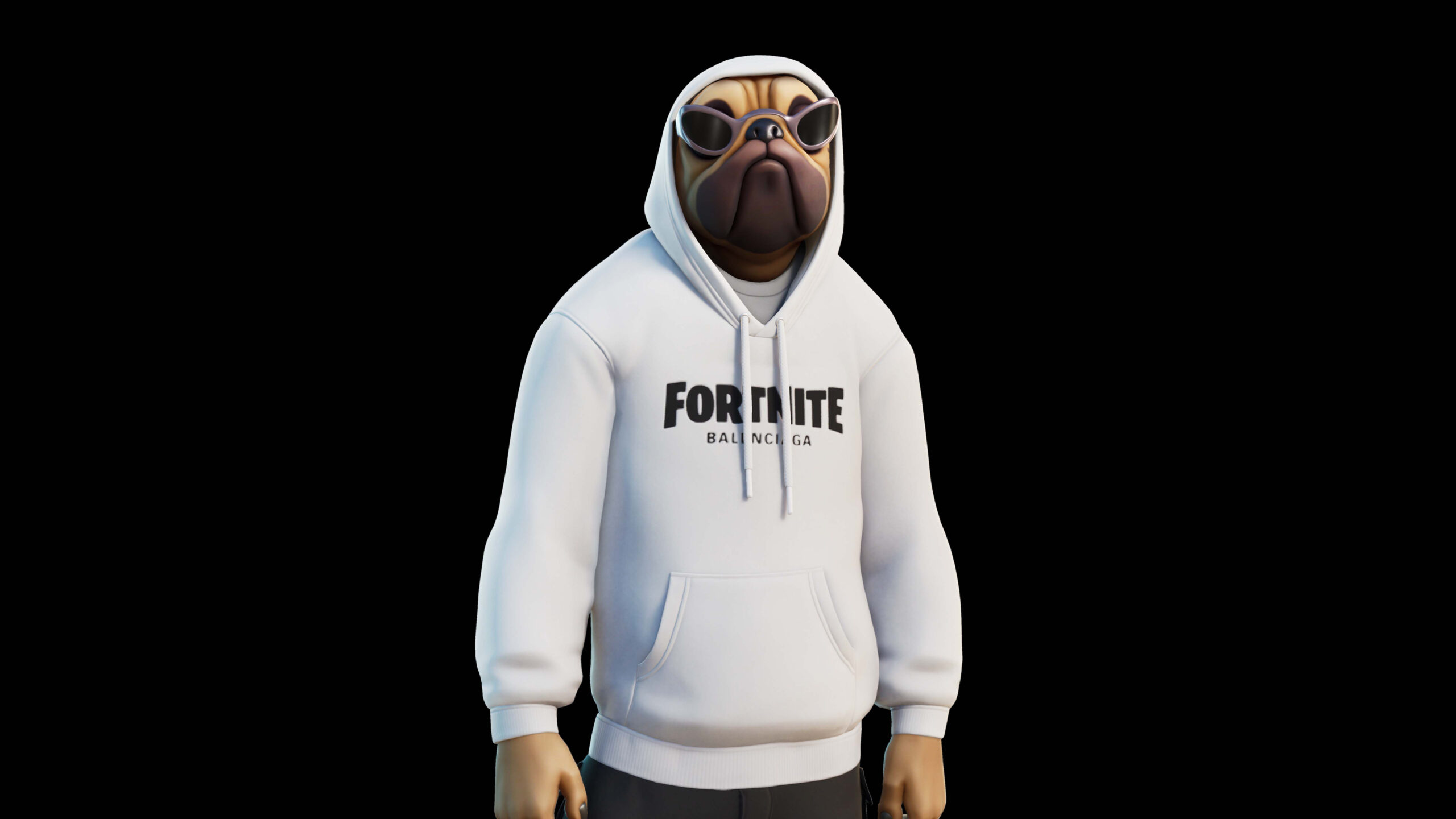 Худи фортнайт. Мопс Баленсиага ФОРТНАЙТ. Balenciaga Fortnite Hoodie. Скин Баленсиага в ФОРТНАЙТ. Собакин ФОРТНАЙТ Баленсиага.